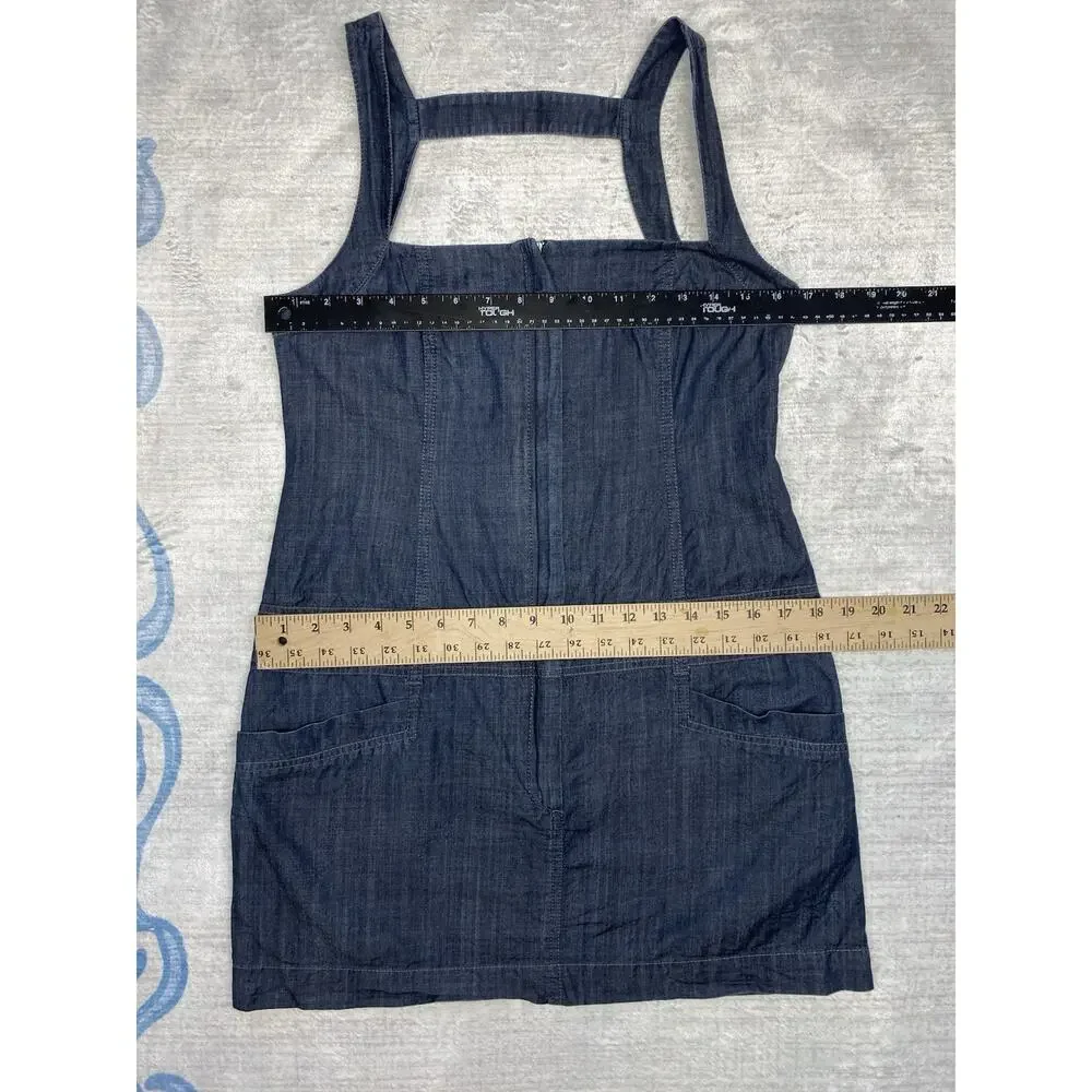 Theory Dress Womens Size 8 Catalina Greece Classic Designer Denim Mini Going Out